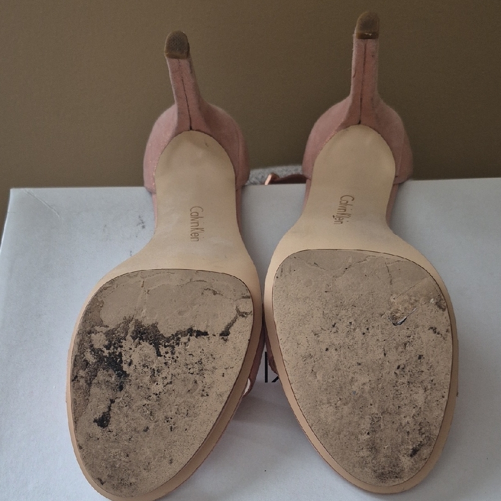 Calvin Klein Blush Suede Heels - Picture 3 of 4